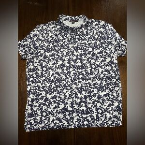 Michael Kors Men's Modern-Fit Polo Shirt blue and white color size XXL